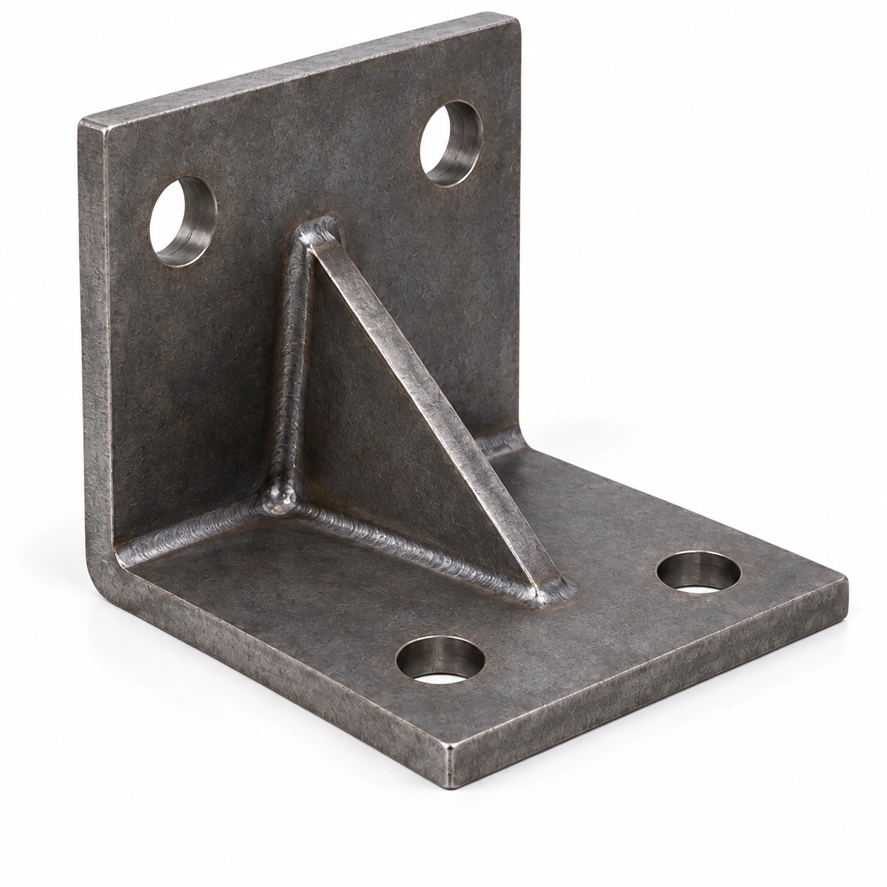 Heavy-duty post mounting bracket in three-quarter view on a white background