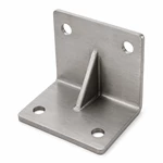Custom heavy-duty stainless steel post mounting bracket with reinforcement gusset