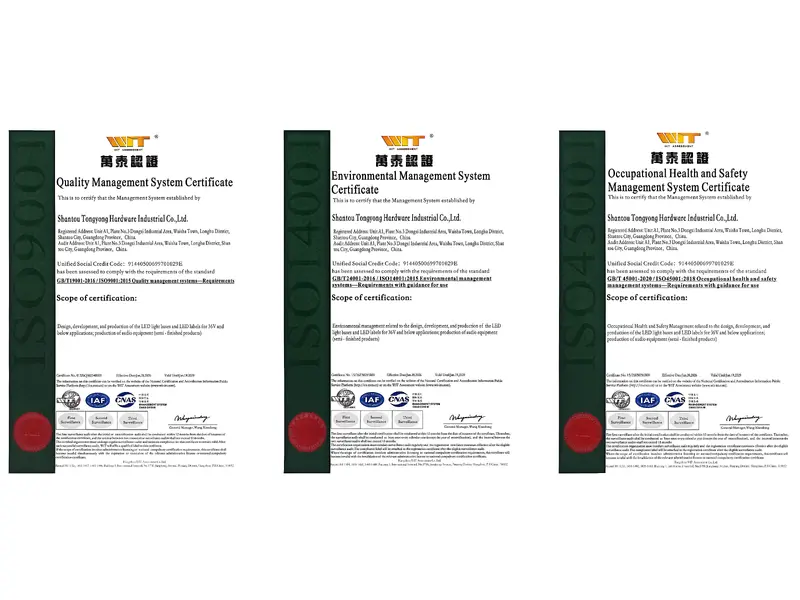 ISO 9001, 14001 & 45001 Certified, Every Part Inspected