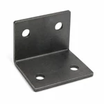 Custom carbon steel L-shaped mounting bracket with four mounting holes