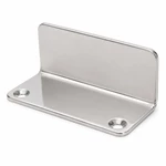 Polished stainless steel marine boat deck hardware mounting bracket with countersunk holes