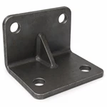 Heavy-duty carbon steel site equipment mounting bracket with reinforcement gusset and bolt holes