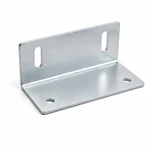 Mill-finish aluminum solar panel roof mounting bracket with vertical adjustment slot and base holes