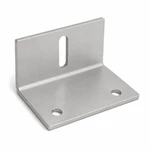 Custom aluminum solar rack mounting bracket with slotted adjustment hole and mounting holes