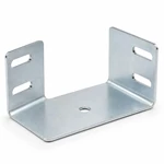 Custom zinc-plated steel U-shaped mounting bracket with slotted side holes